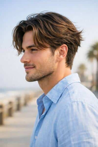 Coupe mi-longue homme stylée